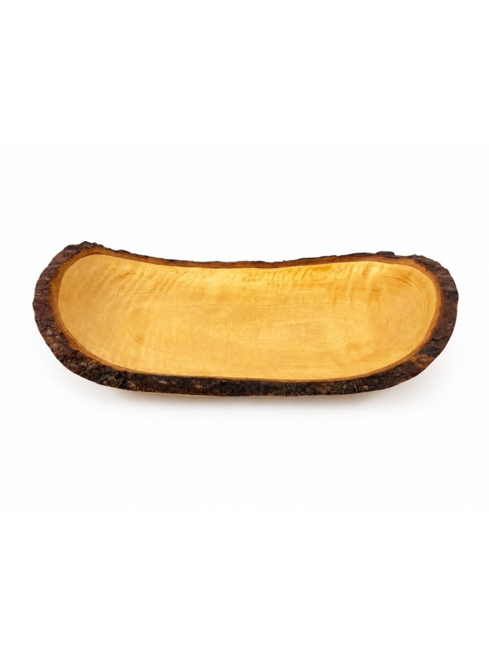 Live Edge Wooden Fruit Bread Bowl | Hand Crafted Solid Rustic Farm Primitive Cab